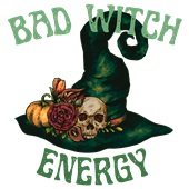 Epic Adult/Youth Bad Witch Energy Wicked Green Hat Cotton Graphic T-Shirts