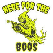 Epic Adult/Youth Here For The Boos Booze Ghoul Monsters Cotton Graphic T-Shirts