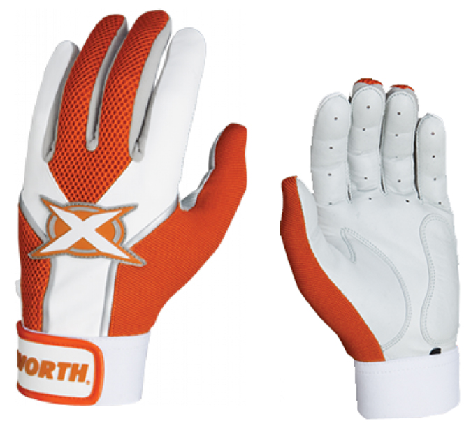 E24209 Worth Toxic Sheep Leather Batting Gloves Orange