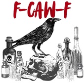 Epic Ladies F-CAW-F Raven Skull Potions Creepy Crow V-Neck Graphic T-Shirts