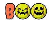 Epic Ladies Boo Softball Pumpkins Jack O' Lanterns V-Neck Graphic T-Shirts