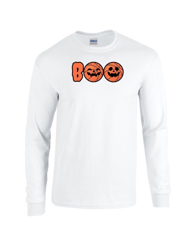 Epic Boo Basketball Pumpkins Jack O' Lanterns Long Sleeve Cotton Graphic T-Shirts. Free shipping.  Some exclusions apply.
