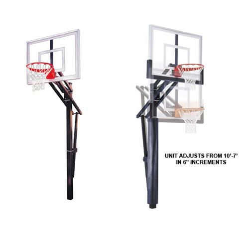 Slam Turbo Direct Bury Basketball System with 36x54 glass backboard