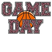 Epic Ladies Game Day Basketball Leopard Pink BCA V-Neck Graphic T-Shirts