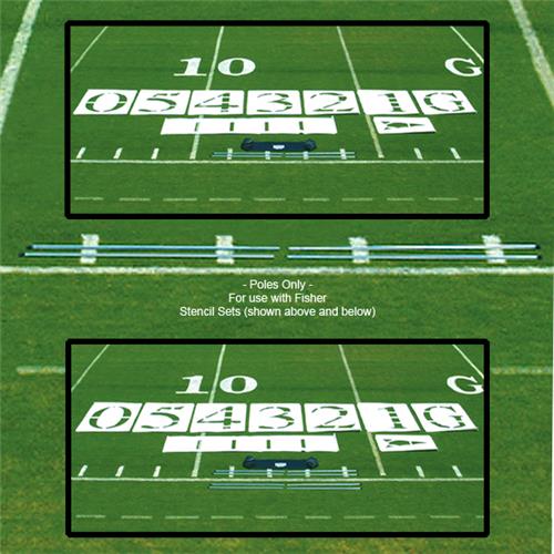 Fisher Football Field Stencil Set Poles (Set of 4) - Football Equipment ...