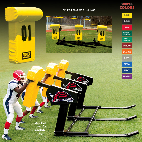 Fisher 3 Man Football Bull Sleds w/ "T" Pads Football Equipment and Gear