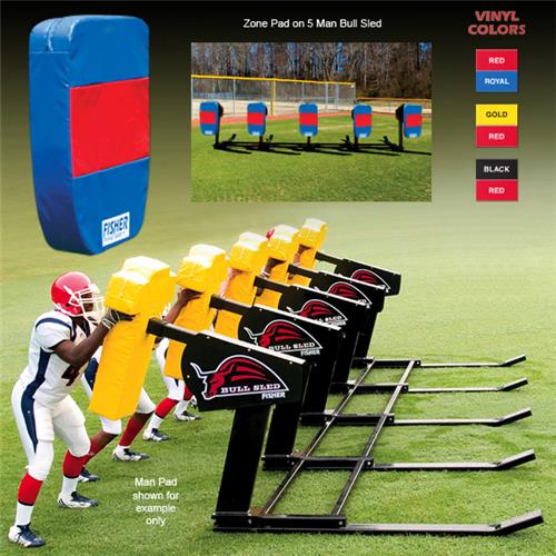 Fisher 5 Man Football Bull Sleds w/ Zone Pads