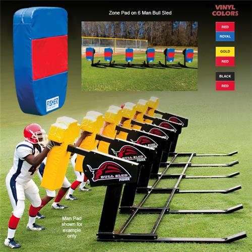 Fisher 6 Man Football Bull Sleds w/ Zone Pads
