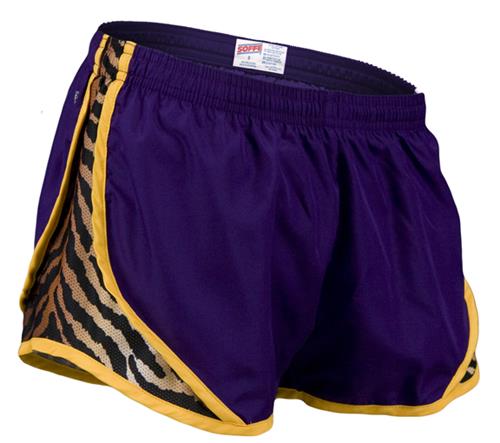 Soffe Jr. Tiger Print 3 1/4" Shorty Shorts Purple