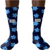 Custom Sublimated "Blossom" 8" Mid-Calf Knit Socks for Sports Teams