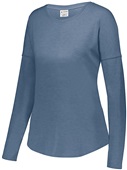 Ladies Lux Tri-Blend Long Sleeve Scoop Neckline Tee