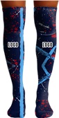 Custom Team Sports Socks - Sublimated Over-the-Knee Socks - "Grunge"