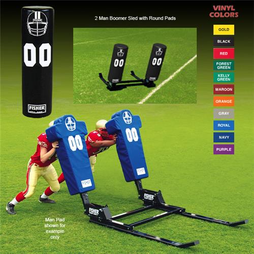 Fisher 2 Man Football Boomer Sleds w/ Round Pads