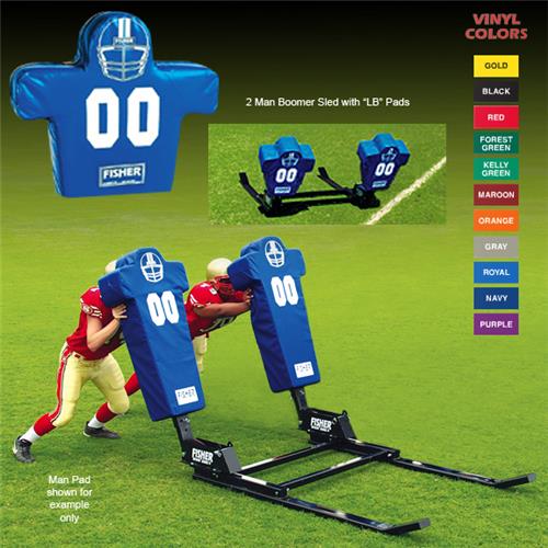 Fisher 2 Man Football Boomer Sleds w/ Low Boy Pads