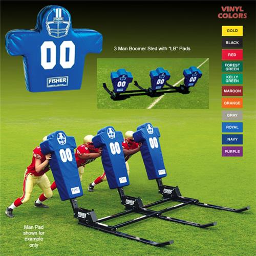 Fisher 3 Man Football Boomer Sleds w/ Low Boy Pads