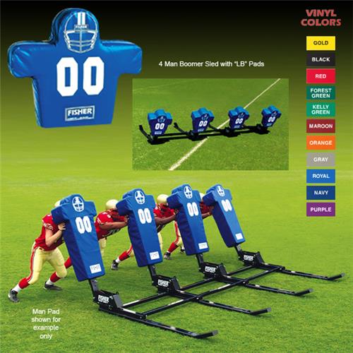 Fisher 4 Man Football Boomer Sleds w/ Low Boy Pads