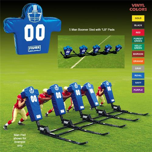 Fisher 5 Man Football Boomer Sleds w/ Low Boy Pads