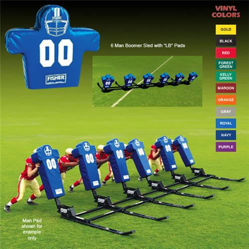 Fisher 6 Man Football Boomer Sleds w/ Low Boy Pads