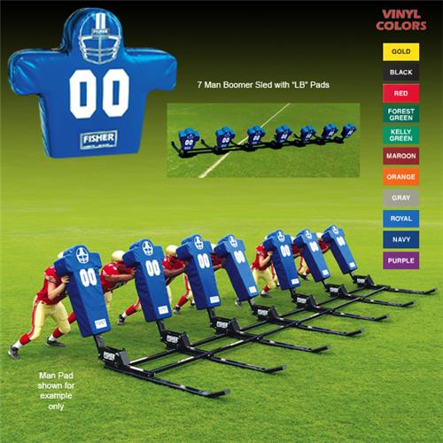 Fisher 7 Man Football Boomer Sleds w/ Low Boy Pads