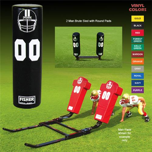 Fisher 2 Man Football Brute Sleds w/ Round Pads