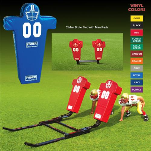 Fisher 2 Man Football Brute Sleds w/ Man Pads