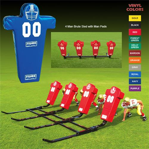 Fisher 4 Man Football Brute Sleds w/ Man Pads