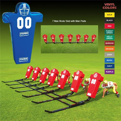 Fisher 7 Man Football Brute Sleds w/ Man Pads