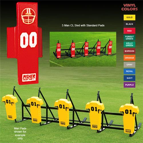 Fisher 5 Man Football CL Sleds w/ Standard Pads