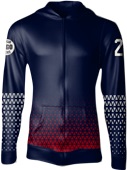 Custom Sublimated Full-Zip Fleece Hooded Jacket - Triangles