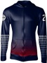 Custom Sublimated Full-Zip Fleece Hooded Jacket - Triangles