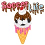 Epic Soccer Life Ice Cream Cone Drip Long Sleeve Cotton Graphic T-Shirts