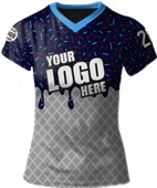 Sublimated Womens/Girls V-Neck Jersey - Custom "WaffleCone" Cool Performance Tee
