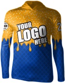 Long-Sleeve Sublimated Hood Tee - Custom "WaffleCone" Cool Performance Unisex Warmup Gear