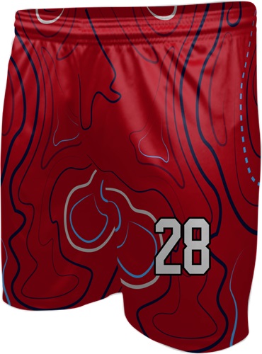All-Sport Sublimated 7" Game Short - Custom "Topographic" Cool Performance Game Gear