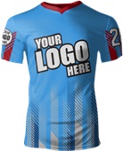 Custom Sublimated V-Neck Jersey - Unisex "RaceStripes" Cool Performance Tee