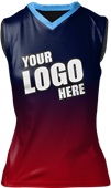 Womens/Girls Sublimated Basketball Jersey - Custom "GradientStripes" Cool Performance Tank