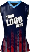 Womens/Girls Sublimated Basketball Jersey - Custom "RaceStripes" Cool Performance Tank