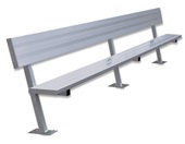 7.5 FT, 15 FT, 21 FT Surface Mount Player Bench with Seat Back