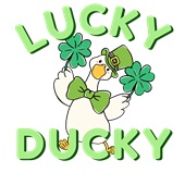 Epic Ladies St. Patrick's Day Shamrock Lucky Ducky V-Neck Graphic T-Shirts