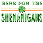 Epic Ladies St. Patty's Day Here For The Shenanigans V-Neck Graphic T-Shirts