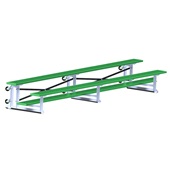 15 FT (2 Row - Single Foot Plank) - Tip & Roll (Powder Coated) Bleacher
