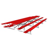 21 FT (3 Row - Single Foot Plank) - Back-To-Back (Powder Coated) Bleacher