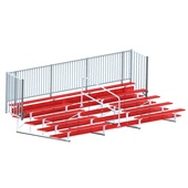 21 FT (5 Row - Double Foot Plank with Guard Rail & Aisle) - Enclosed (Powder Coated) Bleacher