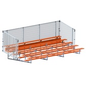 21 FT  (5 Row - Single Foot Plank with Chain Link Rail) - Enclosed (Powder Coated) Bleacher