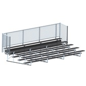 21 FT (5 Row - Single Foot Plank with Guard Rai) - Enclosed  (Powder Coated) Bleacher