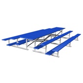 15 FT (3 Row - Single Foot Plank) - Back-To-Back (Powder Coated) Bleacher