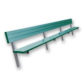 21 FT Player Bench with Seat Back - In-Ground  (Powder Coated)