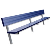 15 FT Player Bench with Seat Back - In-Ground  (Powder Coated)
