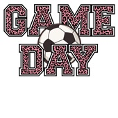 Epic Ladies Game Day Soccer Leopard Pink BCA V-Neck Graphic T-Shirts