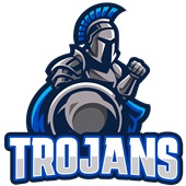 Epic Adult/Youth Trojans Blue Mascot Club Rec Sports Team Cotton Graphic T-Shirts